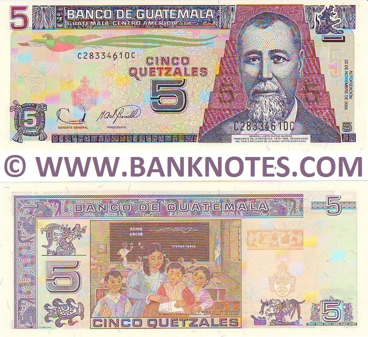 Guatemala 5 Quetzales 22.11.2006 (C283346xxC) UNC