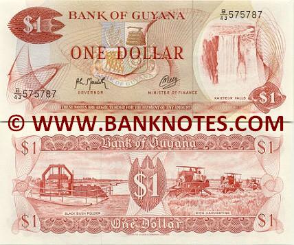 Guyana 1 Dollar (1983) (A/95 9028xx) (light stains) UNC