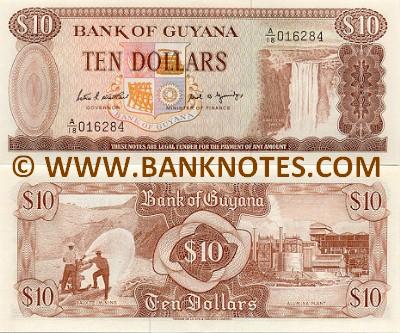 Guyana 10 Dollars (1989) (A/16 2151xx) UNC