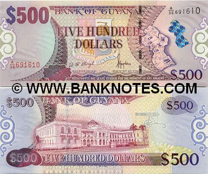 Guyana 500 Dollars (2002) (A/42 52062x) UNC