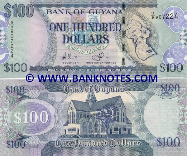 Guyana 100 Dollars (2006) (A/94 6623xx) UNC