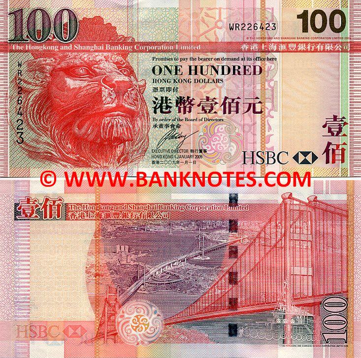 Hong Kong 100 Dollars 1.1.2009 (WB930483) UNC