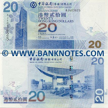 Hong Kong 20 Dollars 1.7.2003 (BK4305xx) UNC