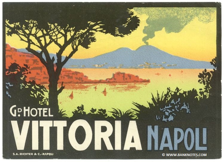 Italy: Naples: Grand Hotel Vittoria 1930-40s (MNH, w/o glue)