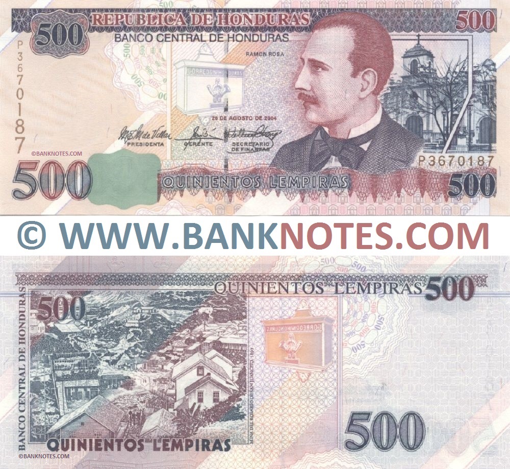 Honduras 500 Lempiras 26.8.2004 (P3670187) UNC