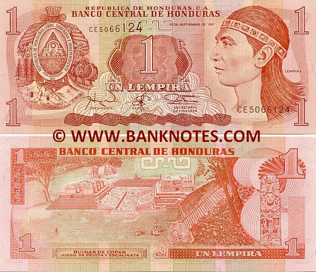 Honduras 1 Lempira 18.9.1997 (CE50661xx) UNC