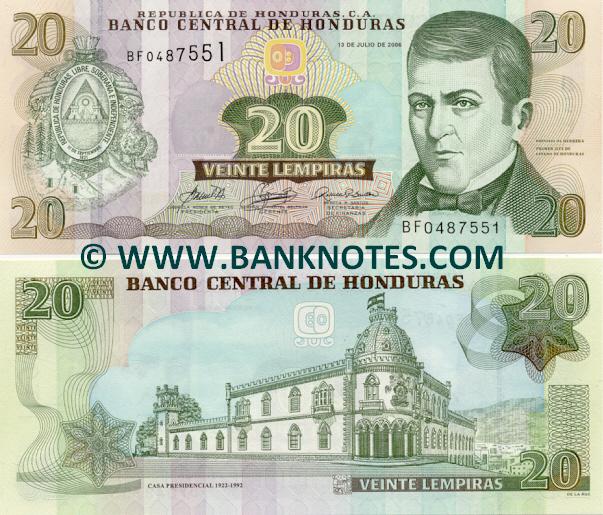 Honduras 20 Lempiras 13.7.2006 (BF04875xx) UNC