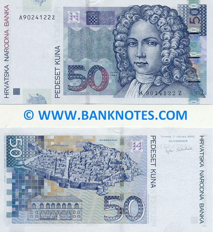 Croatia 50 Kuna 7.3.2002 (A90241xxZ) UNC