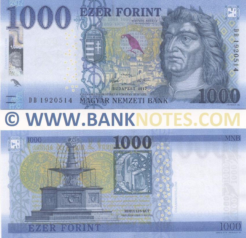 Hungary 1000 Forint 2017 (DB 19205xx) UNC