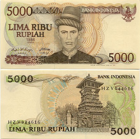 Indonesia 5000 Rupiah 1986 (HZV0446xx) UNC