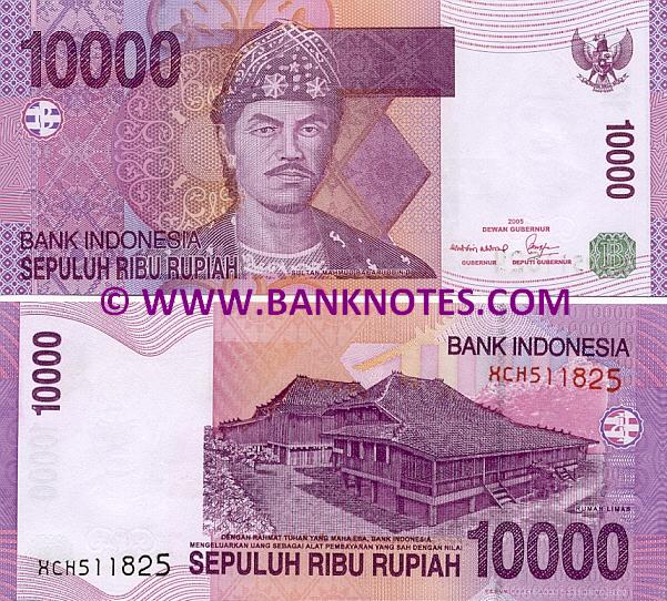 Indonesia 10000 Rupiah 2005/2007 (XCH5118xx) UNC