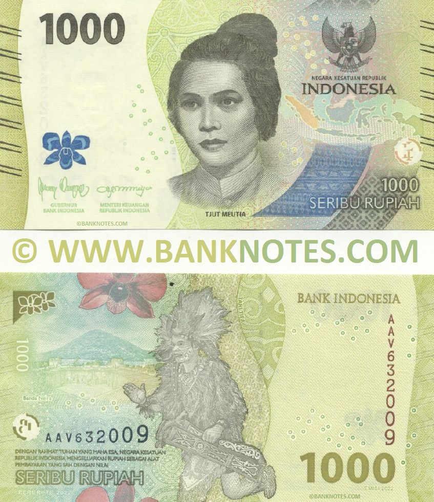 Indonesia 1000 Rupiah 2022 (AAV6320xx) UNC