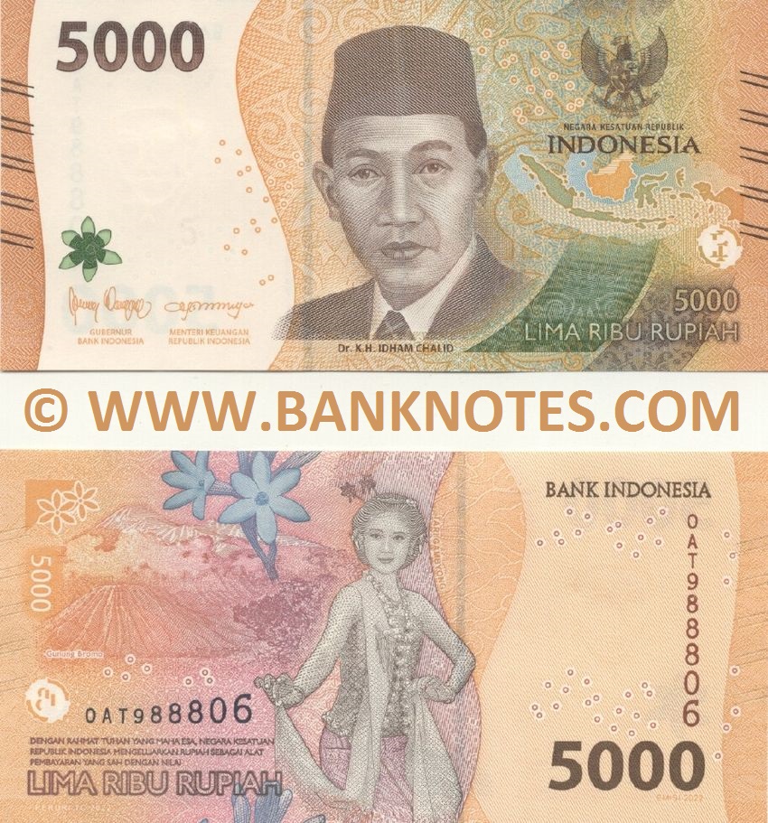 Indonesia 5000 Rupiah 2022 (OAT9888xx) UNC
