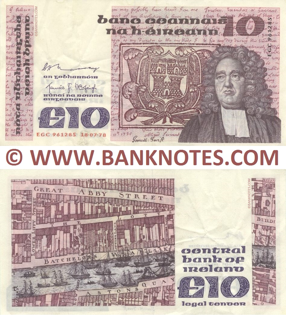 Ireland (Republic) 10 Pounds 18.7.1978 (EGC 961285) (circulated) VF-XF