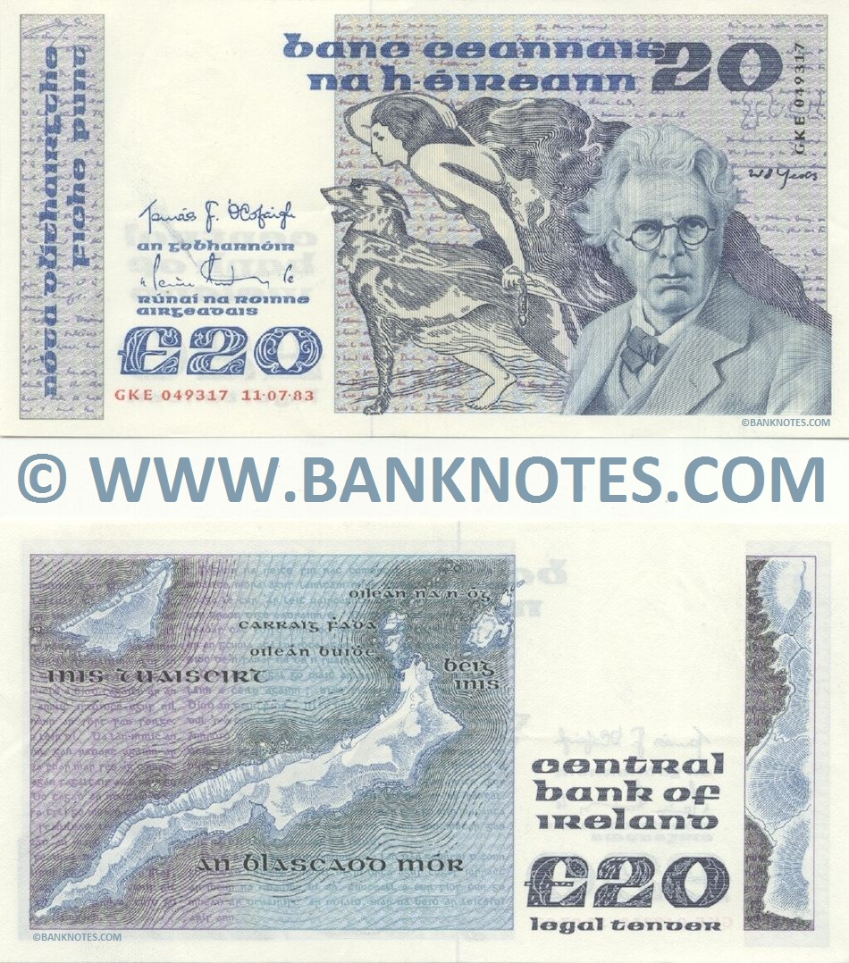 Ireland (Republic) 20 Pounds 11.7.1983 (GKE 049317) (lt. circulated) XF