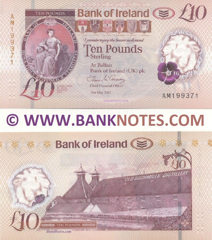 Northern Ireland 10 Pounds 31.5.2017 Bank of Ireland (polymer) (AM199371) UNC