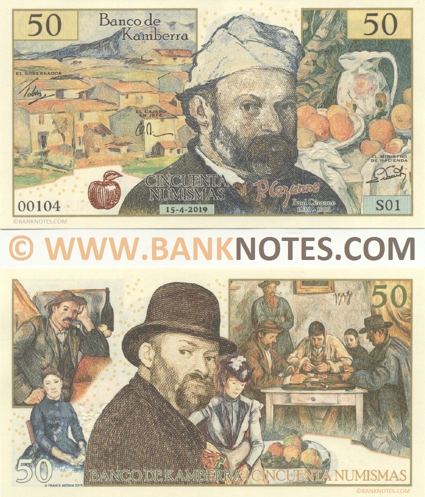 International 'Banco de Kamberra' 50 Numismas 2019 CÉZANNE (S01/00104) UNC