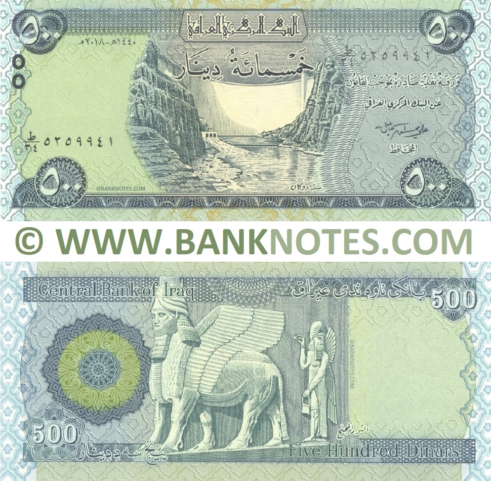 Iraq 500 Dinars 2018 (Sig: Ali Mohsen) (T'/34 52599xx) UNC