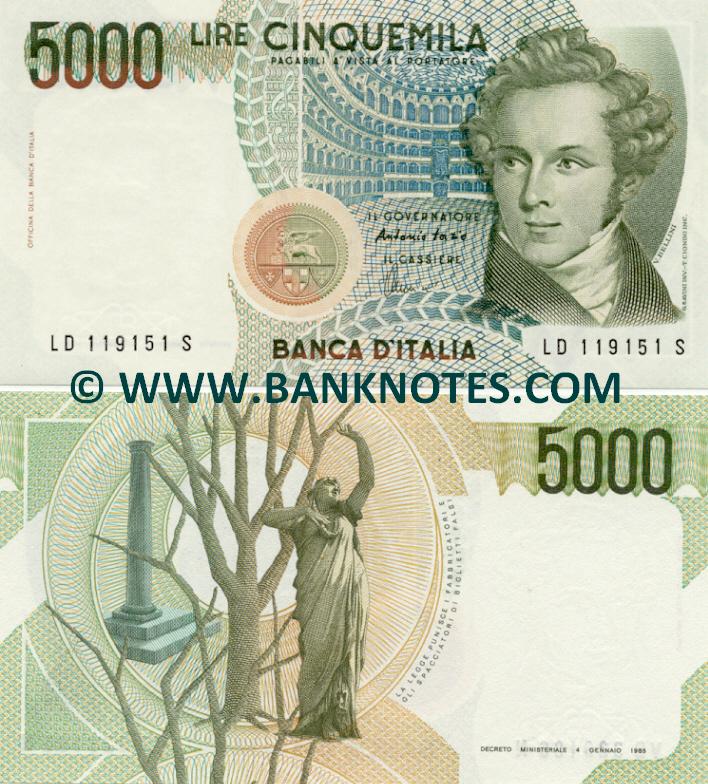 Italy 5000 Lire 4.1.1985 (GD 6057xx S) UNC