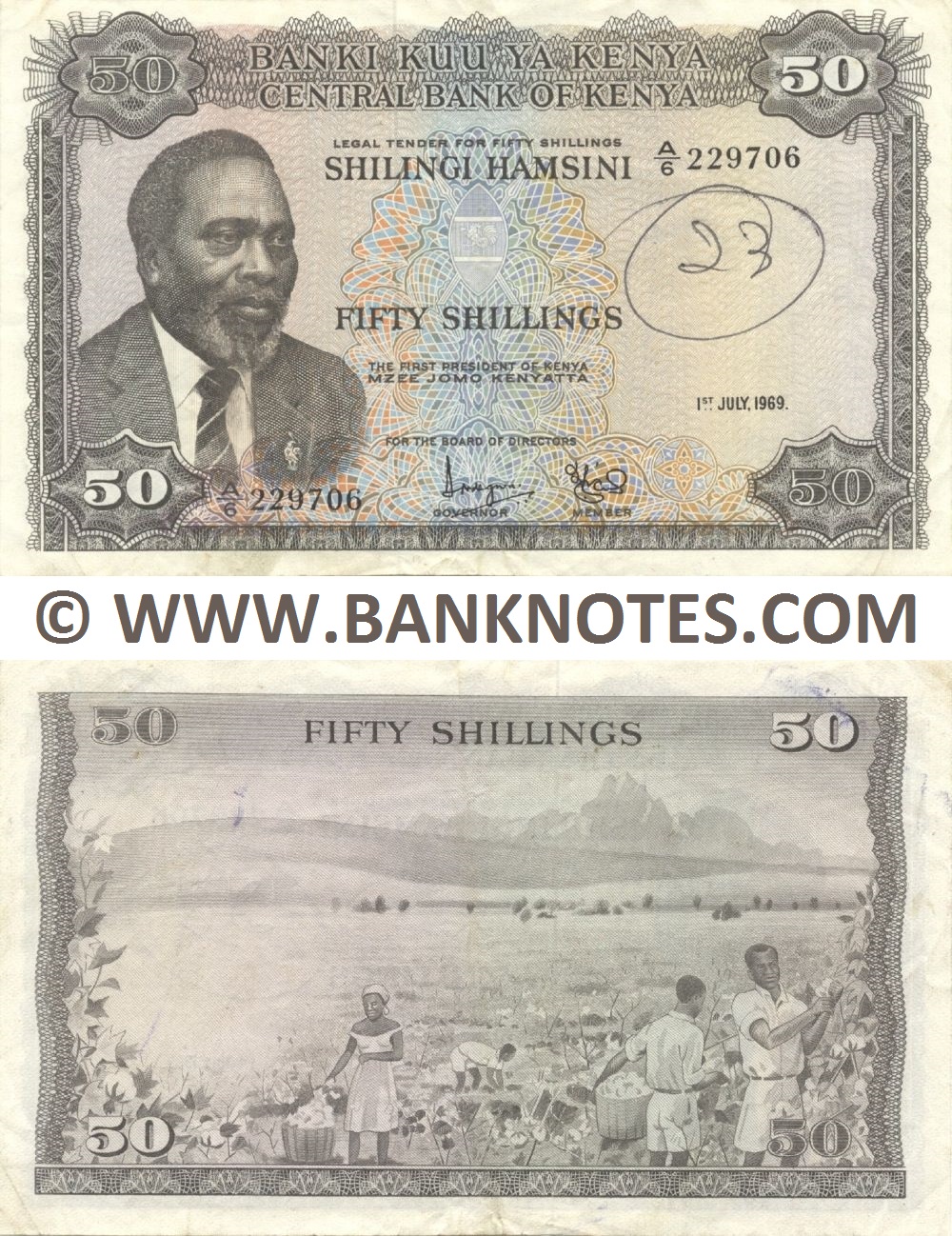 Kenya 50 Shillings 1969 (A/6 229706)