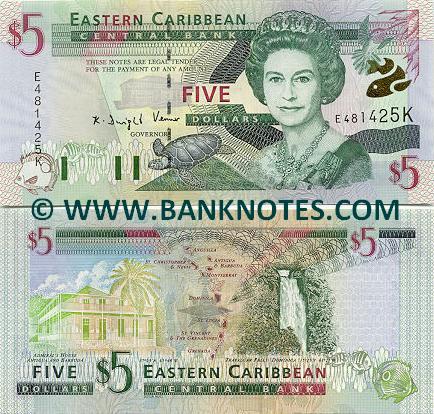 Saint Kitts & Nevis 5 Dollars (2000) (F744707K) UNC