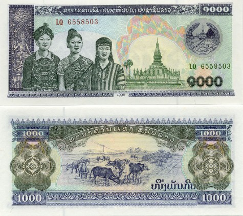Laos 1000 Kip 2003 (HA23653xx) UNC