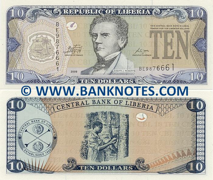 Liberia 10 Dollars 2009 (BE98767xx) UNC