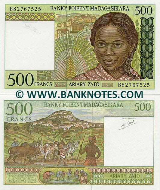 Madagascar 500 Francs (1994-) (B827675xx) UNC