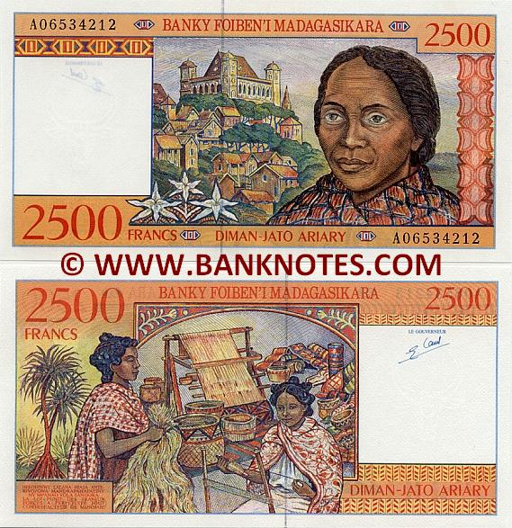 Madagascar 2500 Francs (1998) (A065342xx) UNC
