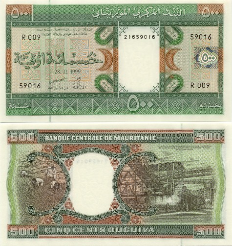 Mauritania 500 Ouguiya 2001 (U011/2698159x) UNC