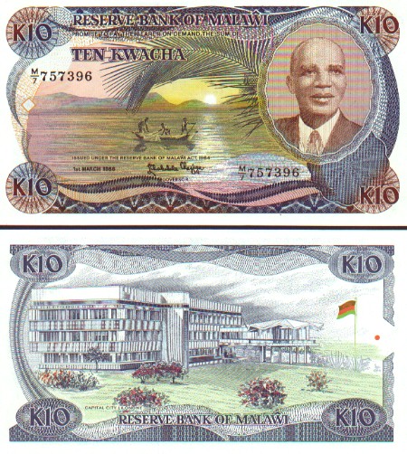 Malawi 10 Kwacha 1986 (M/7 757396) UNC