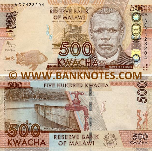Malawi 500 Kwacha 1.1.2012 (AC74232xx) UNC