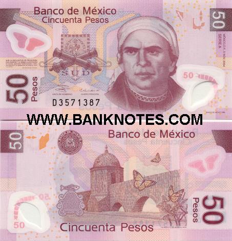 Mexico 50 Pesos 2004 (Serie A; D35713xx) UNC