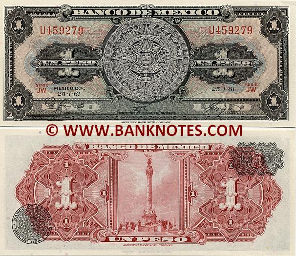 Mexico 1 Peso 25.1.1961 (JW/U4592xx) UNC