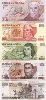 Mexico Set of 50, 100, 200 & 500 Pesos 2000 (N/W/L/S 0009982) AU-UNC