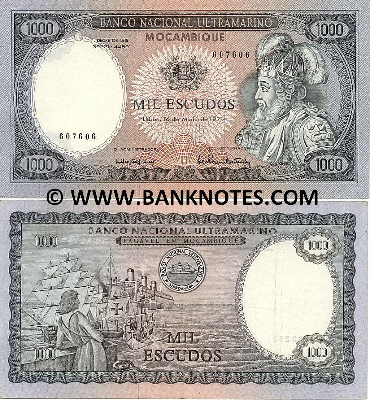 Mozambique 1000 Escudos 1972 (033291) (lt. circulated) aXF