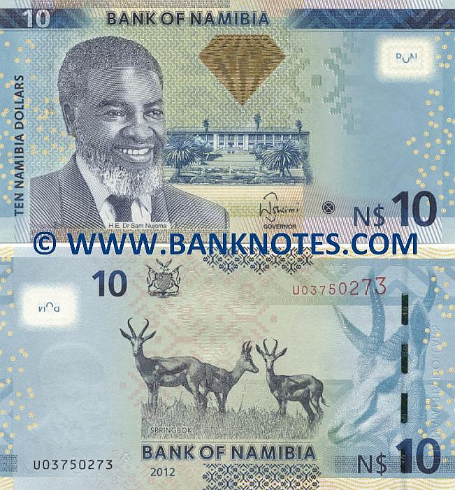 Namibia 10 Dollars 2012 (U037501xx) UNC