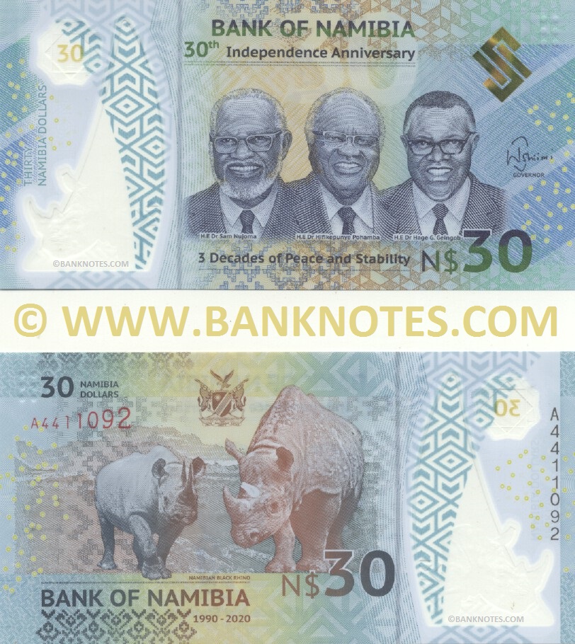 Namibia 30 Dollars 2020 (A44110xx) UNC