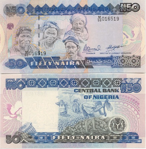 Nigeria 50 Naira 2001 (DG/89 8674xx) UNC