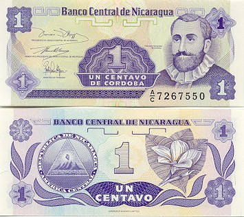 Nicaragua 1 Centavo (1991) (A/A 27193xx) UNC
