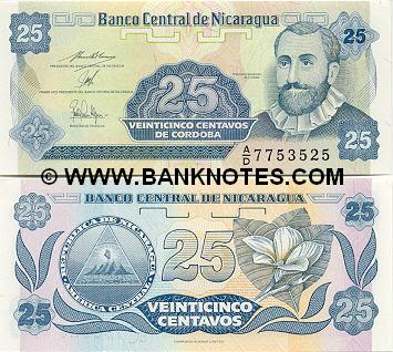 Nicaragua 25 Centavos (1991) (A/D 83343xx) UNC