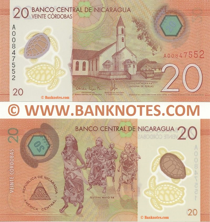 Nicaragua 20 Cordobas 26.3.2014 (A008475xx) UNC