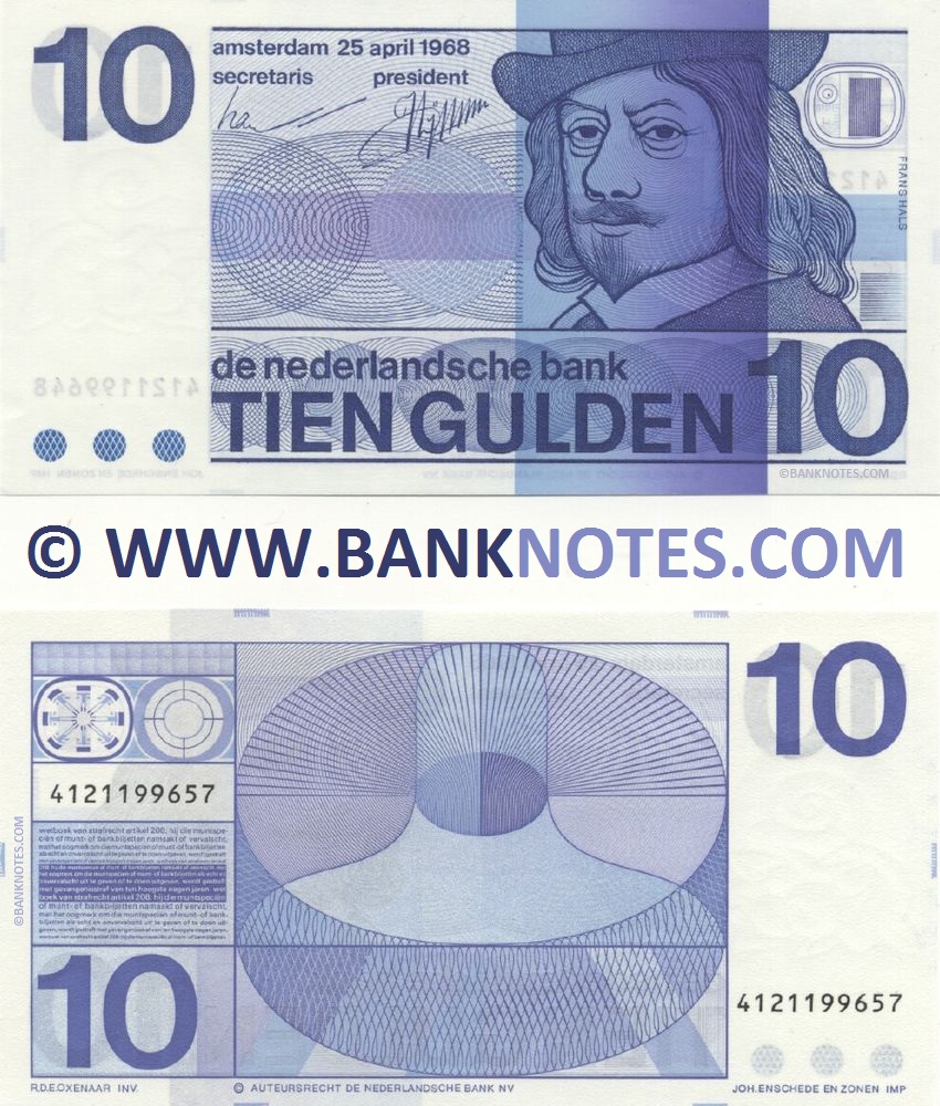 Netherlands 10 Gulden 25.4.1968 (8687566782) (circulated) VF