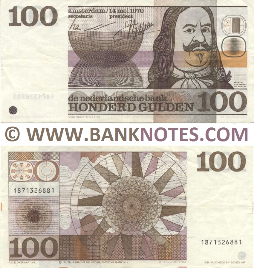 Netherlands 100 Gulden 14.5.1970 (1871326881) (circulated) VF