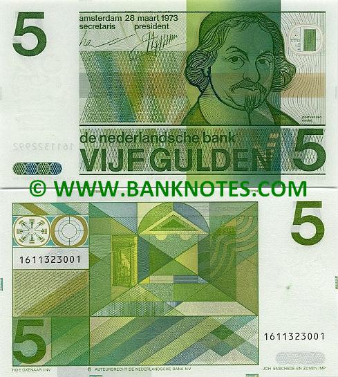 Netherlands 5 Gulden 28.3.1973 (0552505455) (circulated) VF