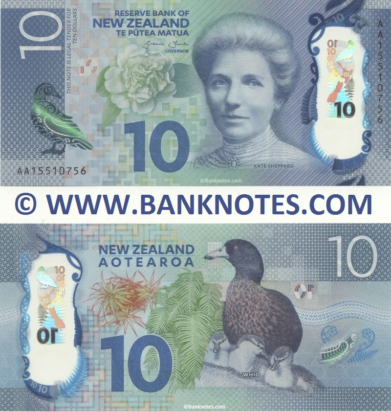 New Zealand 10 Dollars 2015 (AA155107xx) Polymer UNC