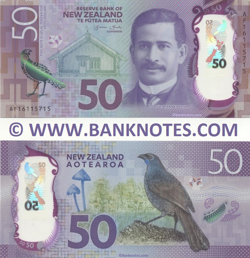 New Zealand 50 Dollars 2016 (AF16115715) Polymer UNC