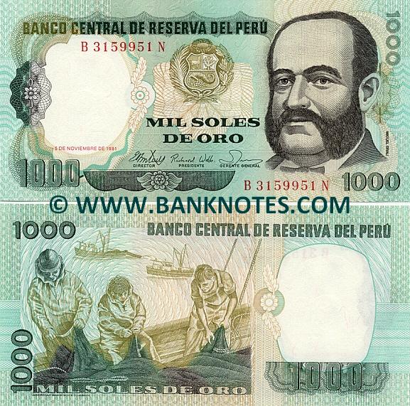 Peru 1000 Soles Oro 5.11.1981 (B31599xxN) UNC