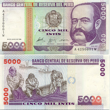 Peru 5000 Intis 1988 (A44835xxW) UNC