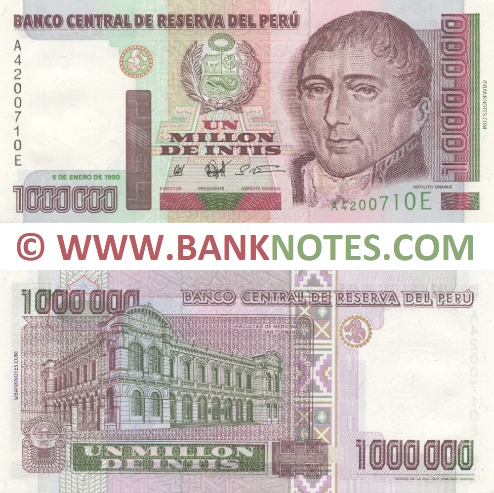 Peru One Million Intis 5.1.1990 (A4200710E) UNC